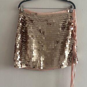 Glamorous Sequin Mini Skirt in Gold